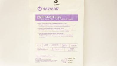 Halyard 55091 Purple Nitrile Sterile Powder-free Exam Gloves S (x)
